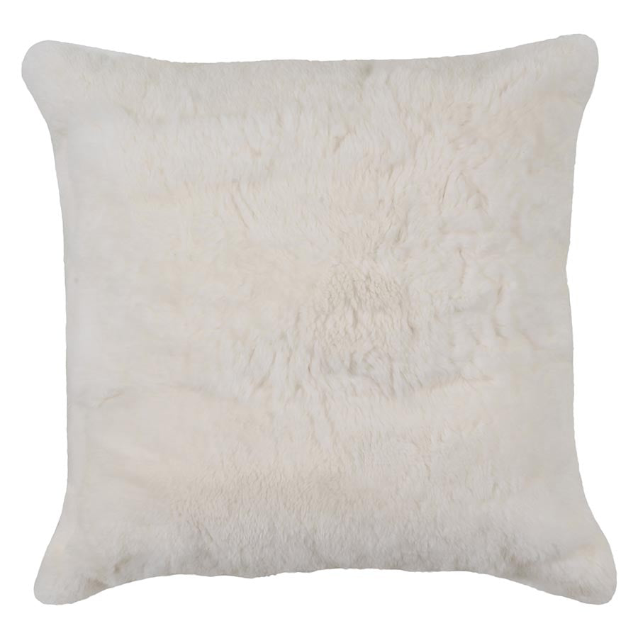 Rabbit Fur Pillow 40cm - White